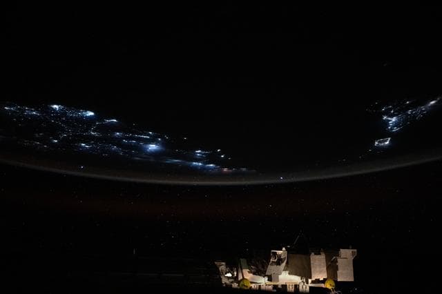 NASA image: The coastlines of Colombia and Venezuela illuminated by city lights