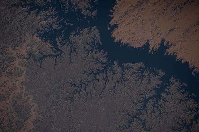 NASA image: Lake Nasser, created by the Aswan High Dam in southern Egypt