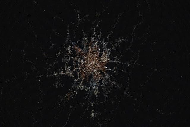 NASA image: Bucharest, Romania—the nation's capital lit at night