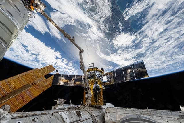 NASA image: The HTV-X1 cargo spacecraft from JAXA attached to the Harmony module
