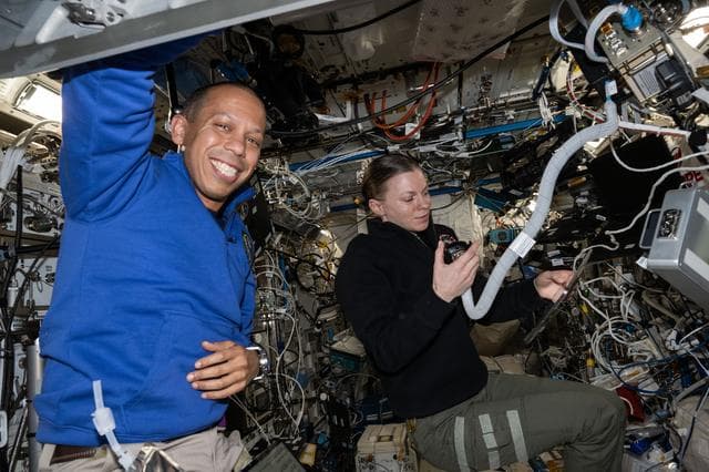 NASA image: Expedition 73 Flight Engineers Chris Williams and Zena Cardman