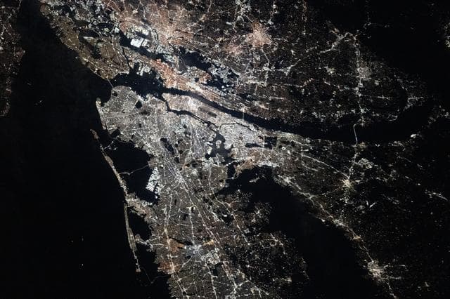 NASA image: The New York–Newark–Jersey City Metropolitan Statistical Area is pictured at night