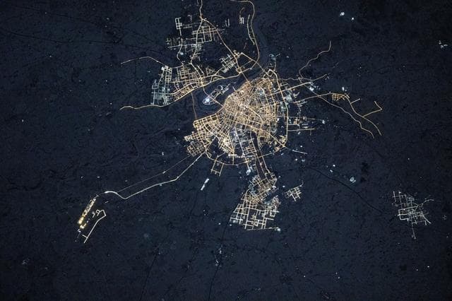 NASA image: Harbin, China—nicknamed the “Ice City” for its long, harsh winters