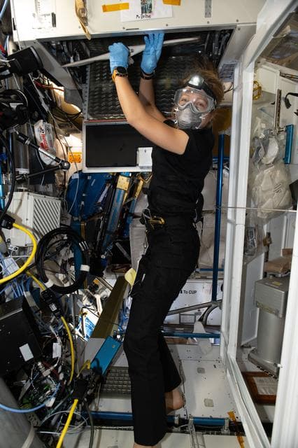 NASA image: ESA astronaut Sophie Adenot conducts orbital plumbing maintenance 