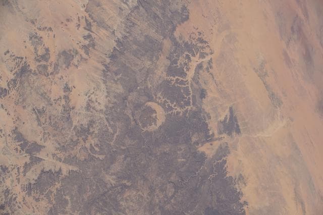 NASA image: Crater Gweni-Fada on Chad's Ennedi Plateau