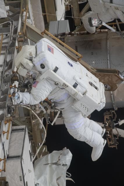 NASA image: NASA astronaut Chris Williams is pictured during a spacewalk 