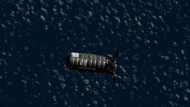 NASA image: The Cygnus XL cargo spacecraft approaches the International Space Station