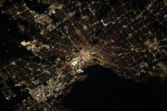 NASA image: Melbourne, Australia, pictured at night from the International Space Station