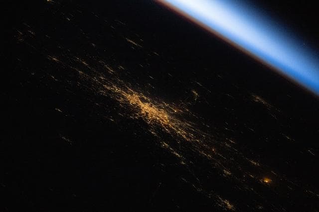 NASA image: Nighttime view of Moscow, Russia, before sunrise