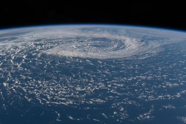 NASA image: A mesoscale low‑pressure system spins in the South Pacific Ocean