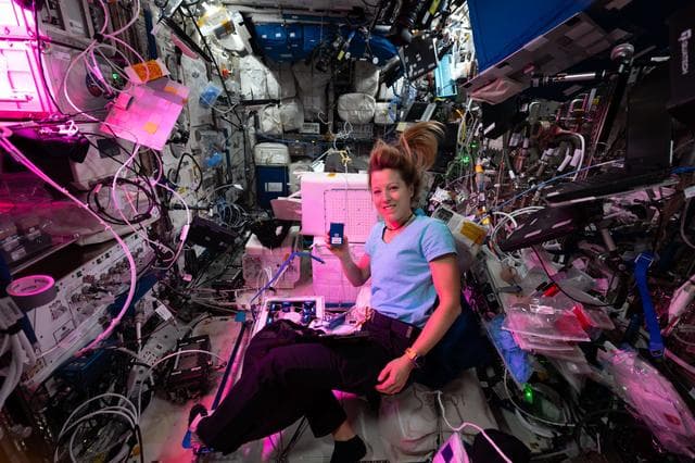 NASA image: ESA astronaut Sophie Adenot shows off new scientific hardware