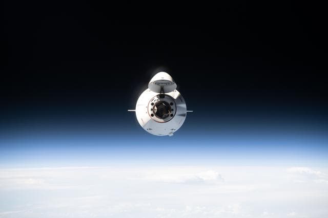NASA image: A SpaceX Dragon cargo spacecraft approaches the International Space Station