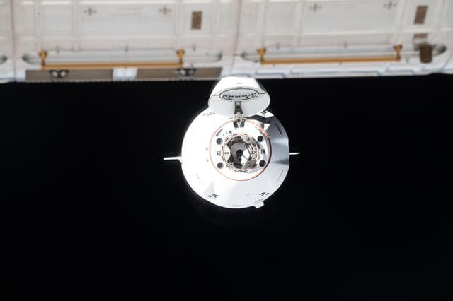 NASA image: A SpaceX Dragon cargo spacecraft approaches the International Space Station