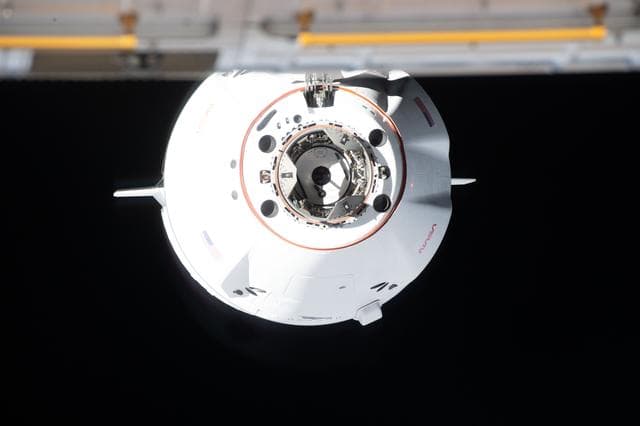 NASA image: A SpaceX Dragon cargo spacecraft approaches the International Space Station