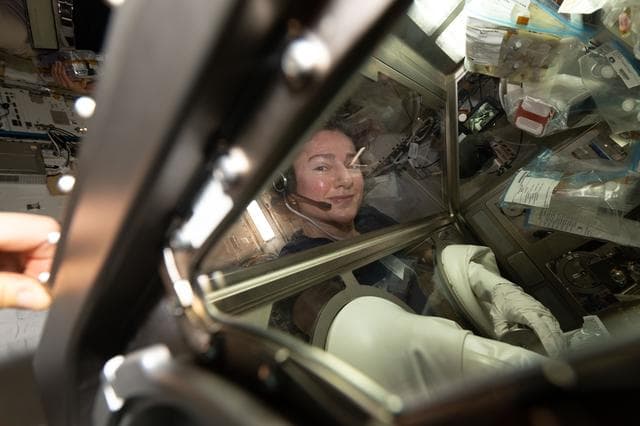 NASA image: NASA astronaut Jessica Meir prepares blood‑making cell samples inside the Life Science Glovebox
