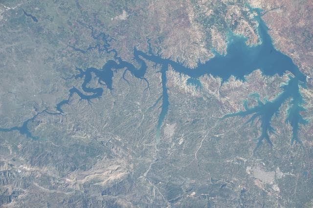 NASA image: The Atatürk Dam built on the Euphrates River in Turkey
