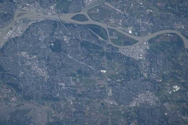 NASA image: Surrey in British Columbia, Canada, is southeast of Vancouver