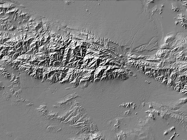 NASA image: Topographical map of San Bernadina and San Gabriel mountains
