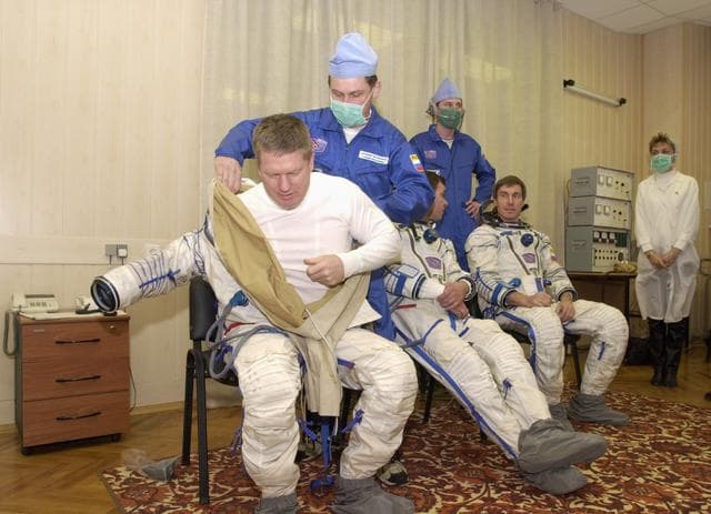 NASA image: Various views of Expedition One crewmembers in Russia