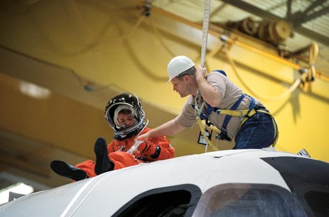 NASA image: STS-112 Preflight Emergency Egress Training