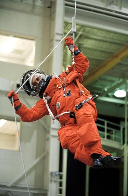 NASA image: STS-112 Preflight Emergency Egress Training