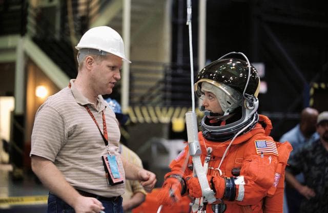 NASA image: STS-112 Preflight Emergency Egress Training