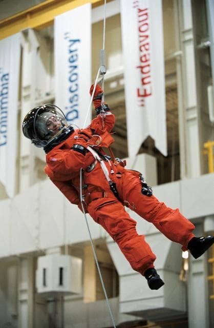 NASA image: STS-112 Preflight Emergency Egress Training