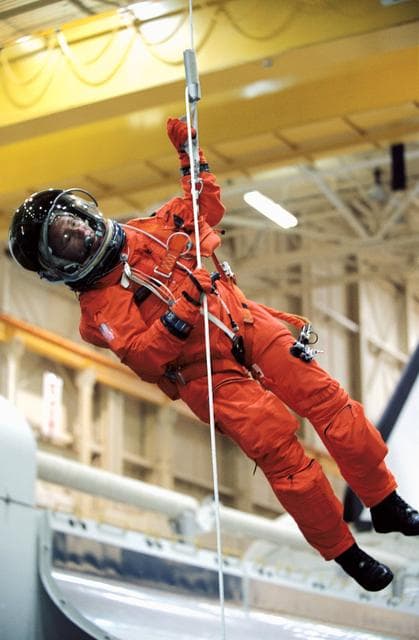 NASA image: STS-112 Preflight Emergency Egress Training