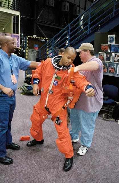 NASA image: Preflight Coverage of the STS-112 and  Expedition 8 Crew during Egress Training