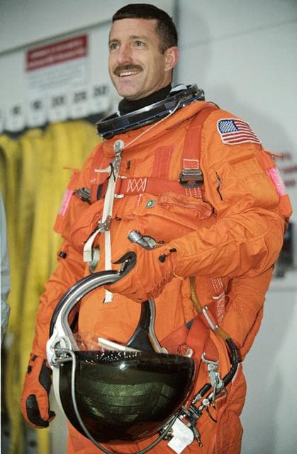 NASA image:  Preflight coverage of STS-115  water survival training.