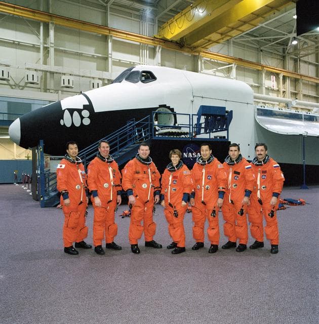 NASA image: STS-114 with Expedition 7 during ASC/CAP/OES Training.