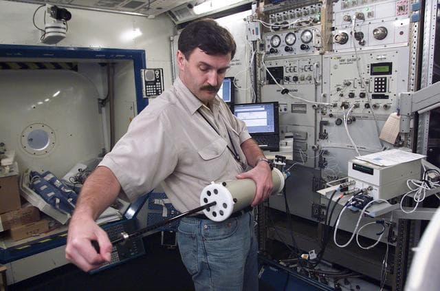 NASA image: Kaleri working with the Russian PuFF - NOMS Training