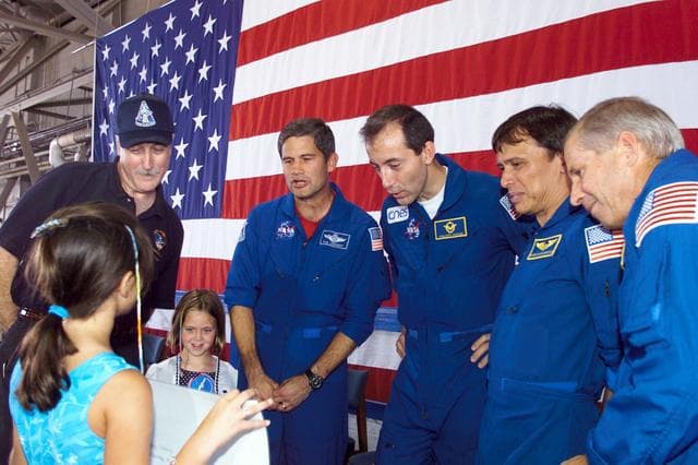 NASA image: STS-111 Crew Return - Photographic Support for Media Services
