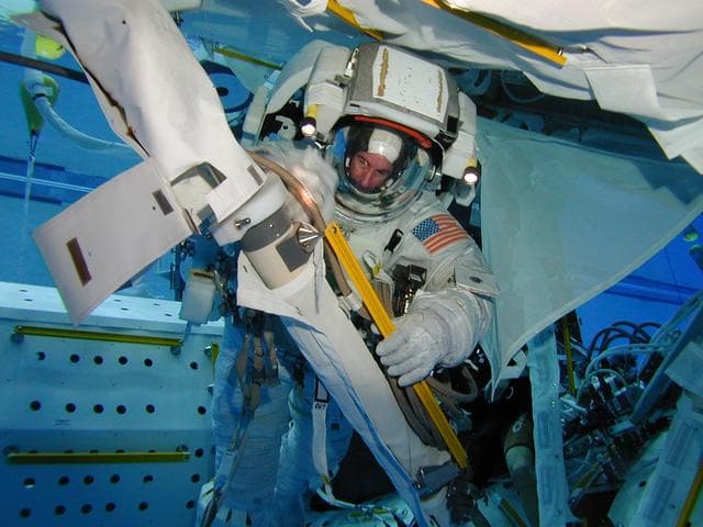 NASA image: STS-114 EVA training at the NBL