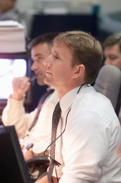 NASA image: Photographic coverage of STS-112 Launch in Mission Control Center (WFCR), Bldg.30.