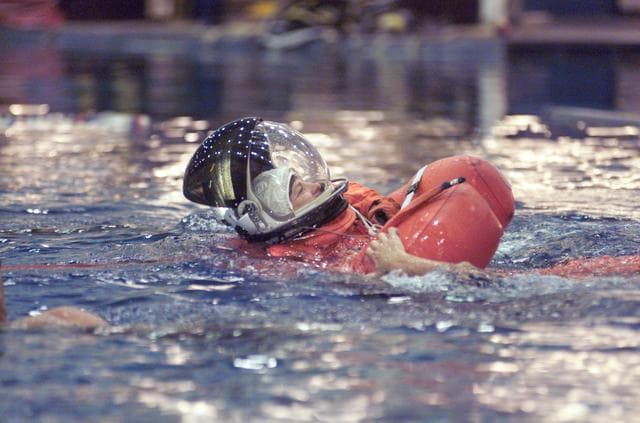 NASA image: STS-114 Water Survival Training at the NBL
