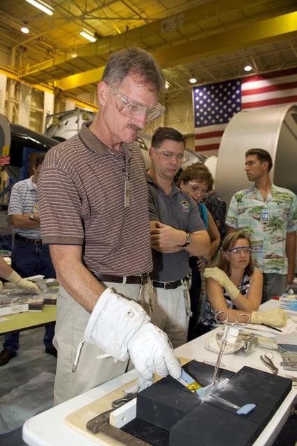 NASA image: STS-114 Mission Support - Photograph EVA Tile Repair Procedures for Contingency