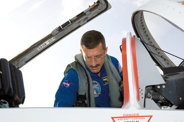 NASA image: STS-115 Crew preparing for T-38 takeoff and preparations