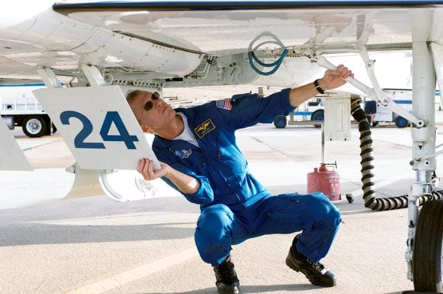 NASA image: STS-115 Crew preparing for T-38 takeoff and preparations