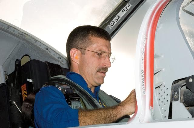 NASA image: STS-115 Crew preparing for T-38 takeoff and preparations