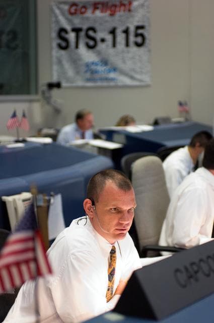NASA image: Coverage of STS-115 Mission Control during launch