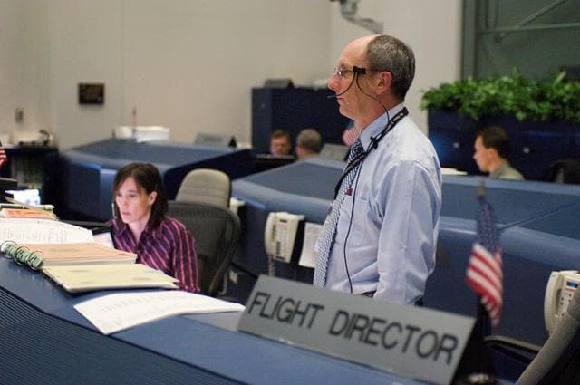 NASA image: Coverage of STS-115 Mission Control during launch