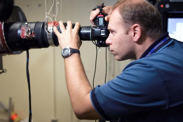 NASA image: Expedition 15 Crew Members training in the Virtual Reality (VR) Laboratory