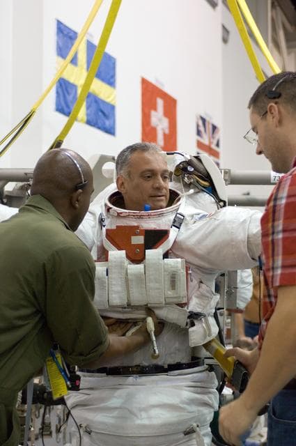 NASA image: STS-117 Crew during an EVA 3 Run at the NBL