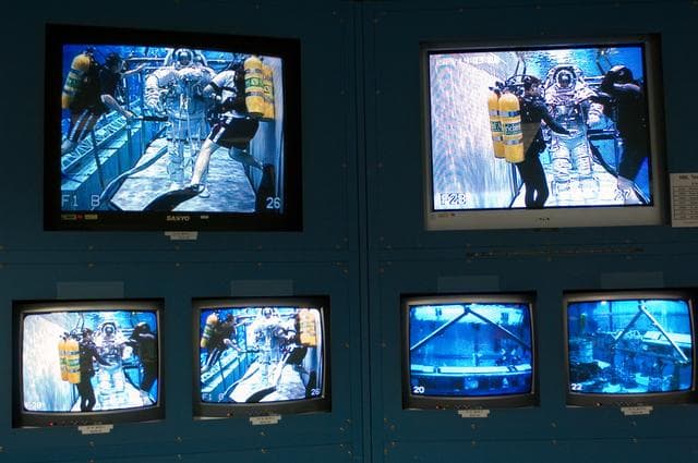 NASA image: STS-117 Crew during an EVA 3 Run at the NBL