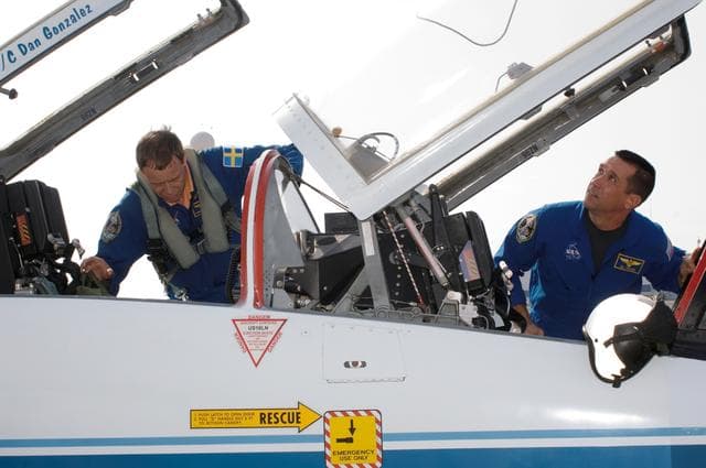 NASA image: The crew of STS-116 leave from Ellington Field for KSC for prelaunch training