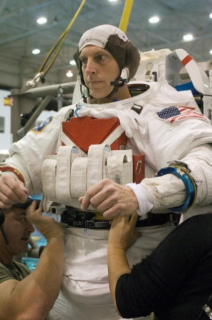 NASA image: Expedition 15 Crew Members during NBL Dive Preparation