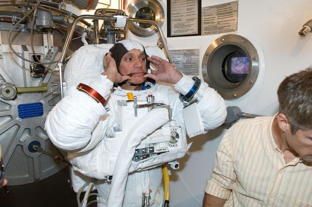 NASA image: Crew Station Airlock Training, STS-117, SSATA Chamber, STB-SS-1810 (Olivas)