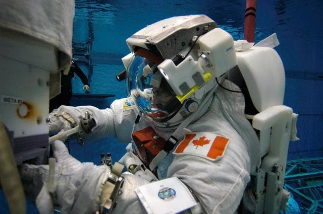 NASA image: Dave Williams underwater at NBL during STS-118 EVA Training