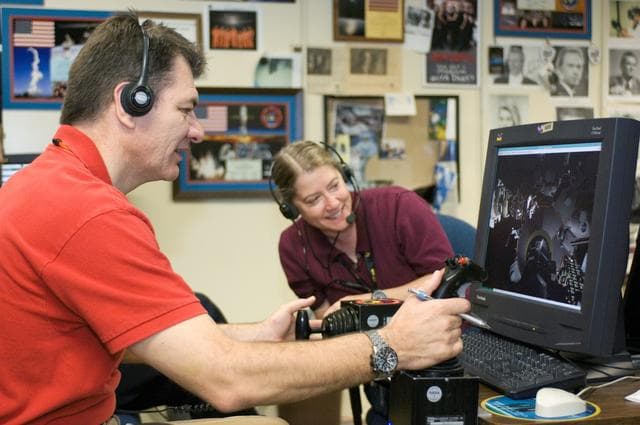 NASA image: STS-120 crew along with Expedition crew members Dan Tani and Sandra Magnus